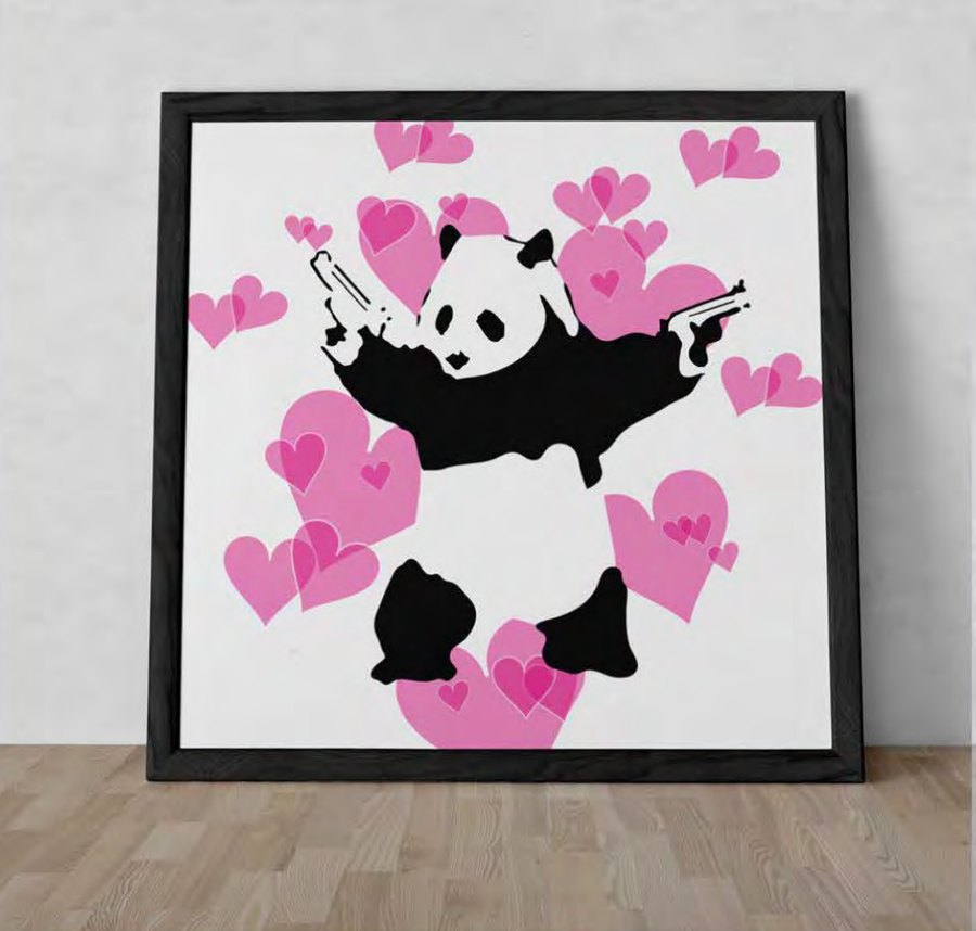 Panda with Guns（額装アート）